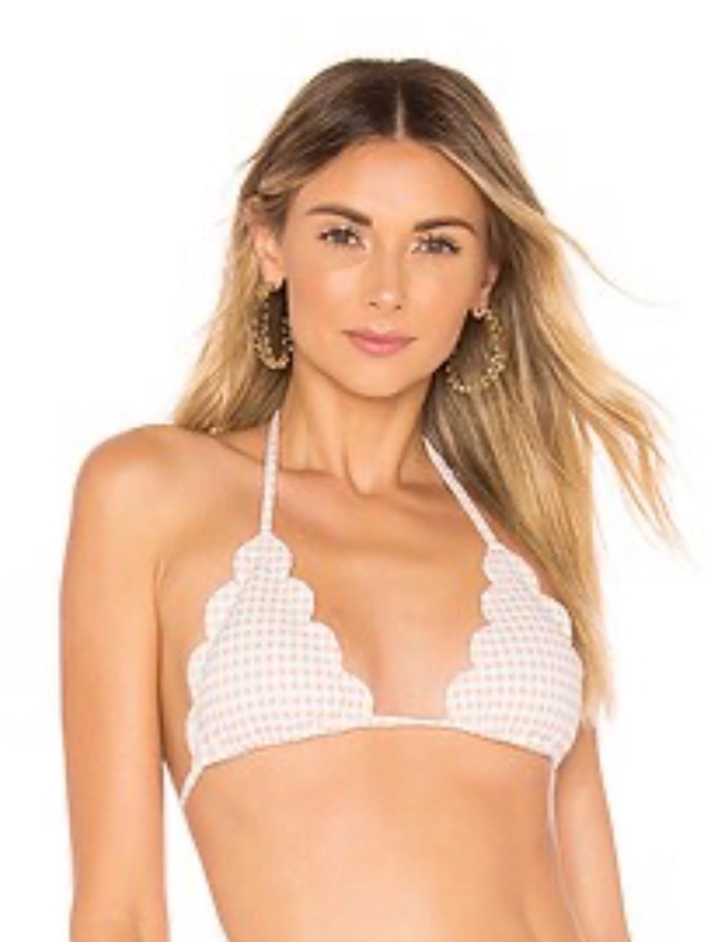 NWT MARYSIA Scalloped Triangle Bikini Top in Light Pink size L(running Small)